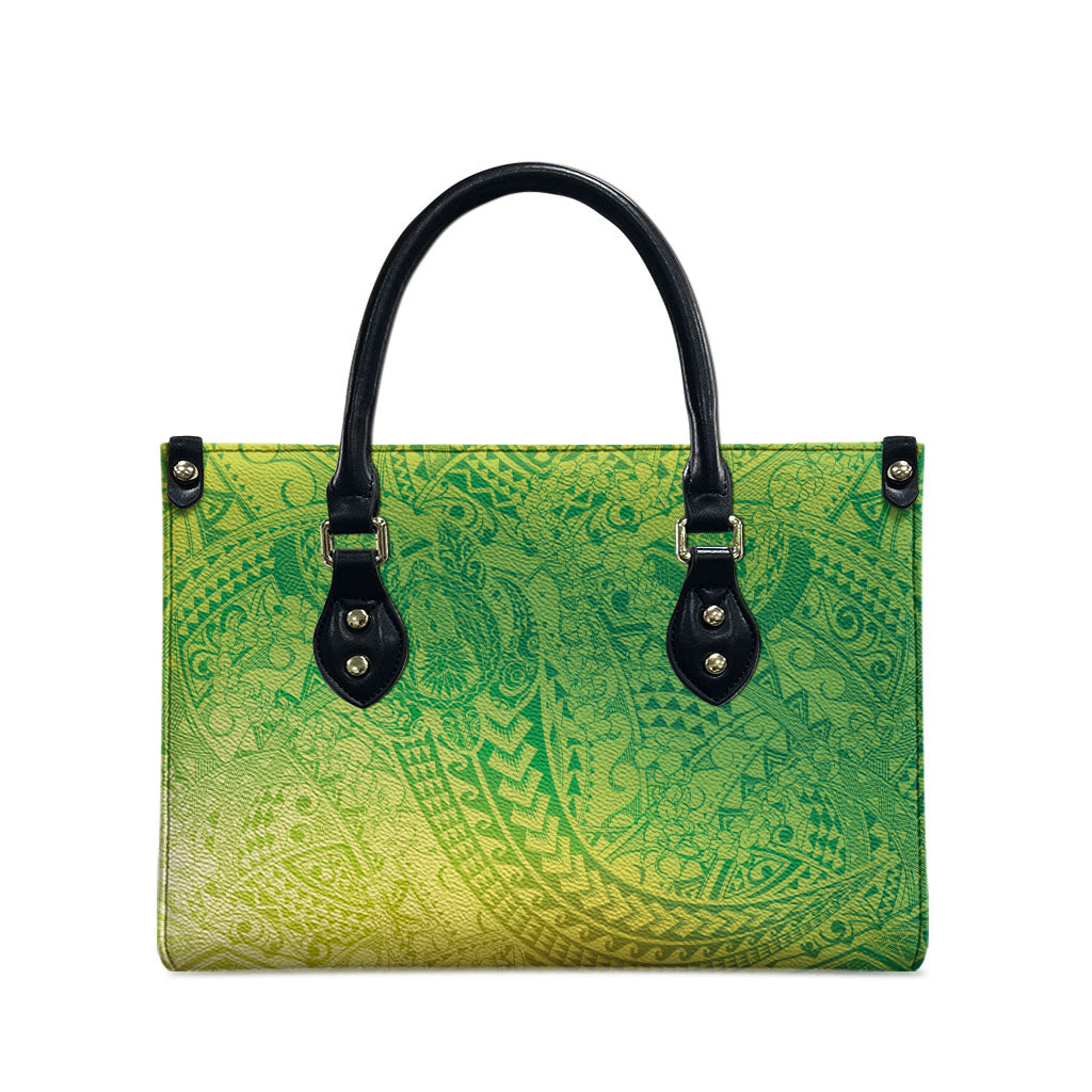 Hawaiian Turtles and Leis Leather Bag Tribal Kakau Pattern Fresh Summer Vibe LT03 - Polynesian Pride