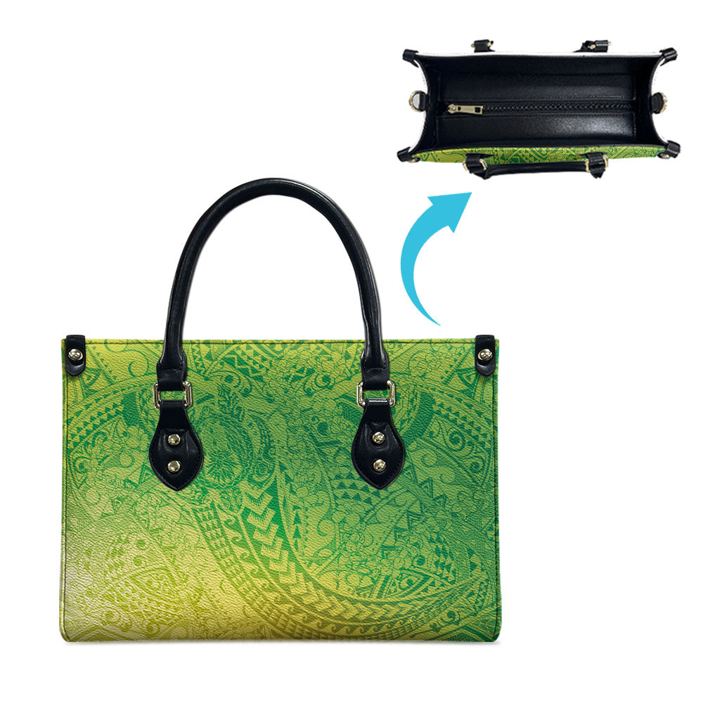 Hawaiian Turtles and Leis Leather Bag Tribal Kakau Pattern Fresh Summer Vibe LT03 - Polynesian Pride