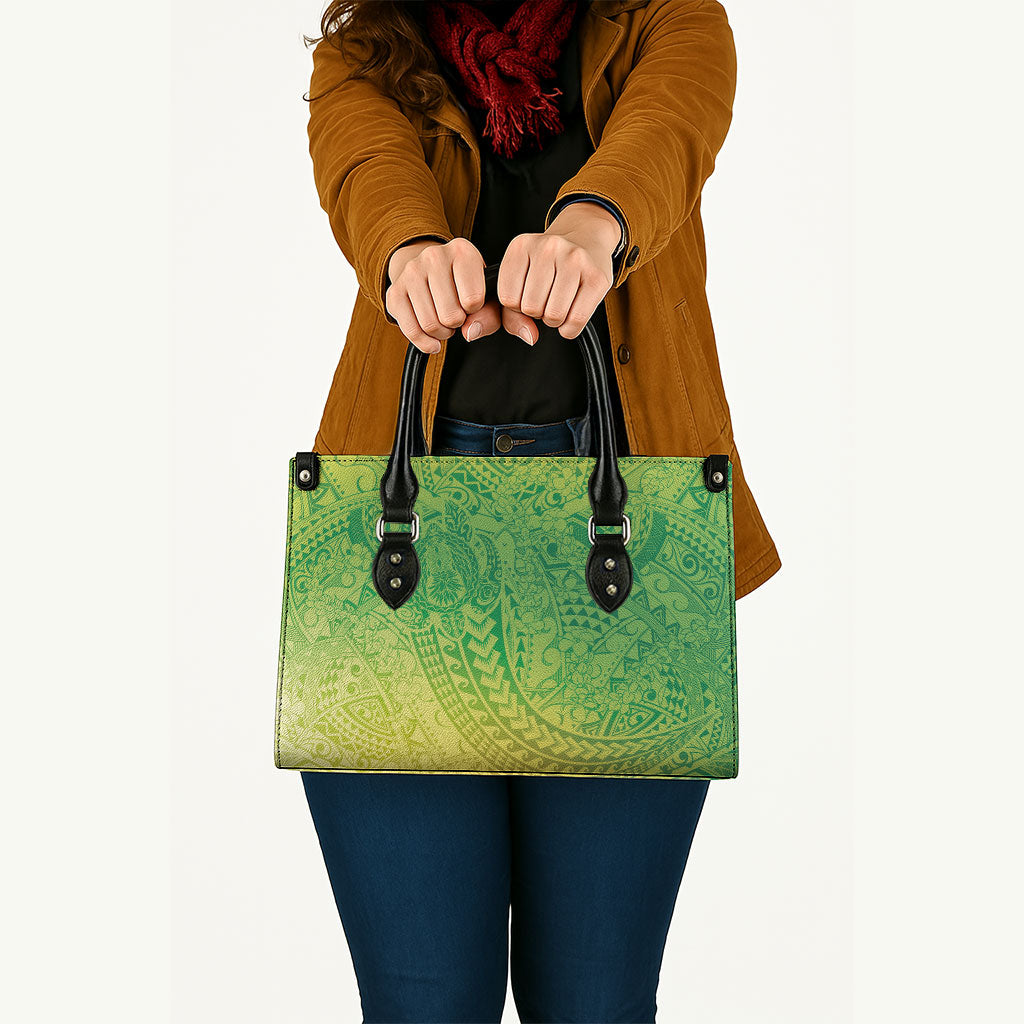 Hawaiian Turtles and Leis Leather Bag Tribal Kakau Pattern Fresh Summer Vibe LT03 - Polynesian Pride