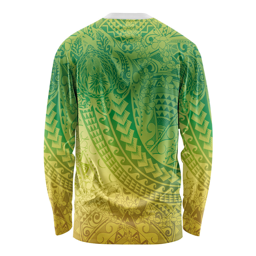 Hawaiian Turtles and Leis Long Sleeve Shirt Tribal Kakau Pattern Fresh Summer Vibe LT03 - Polynesian Pride