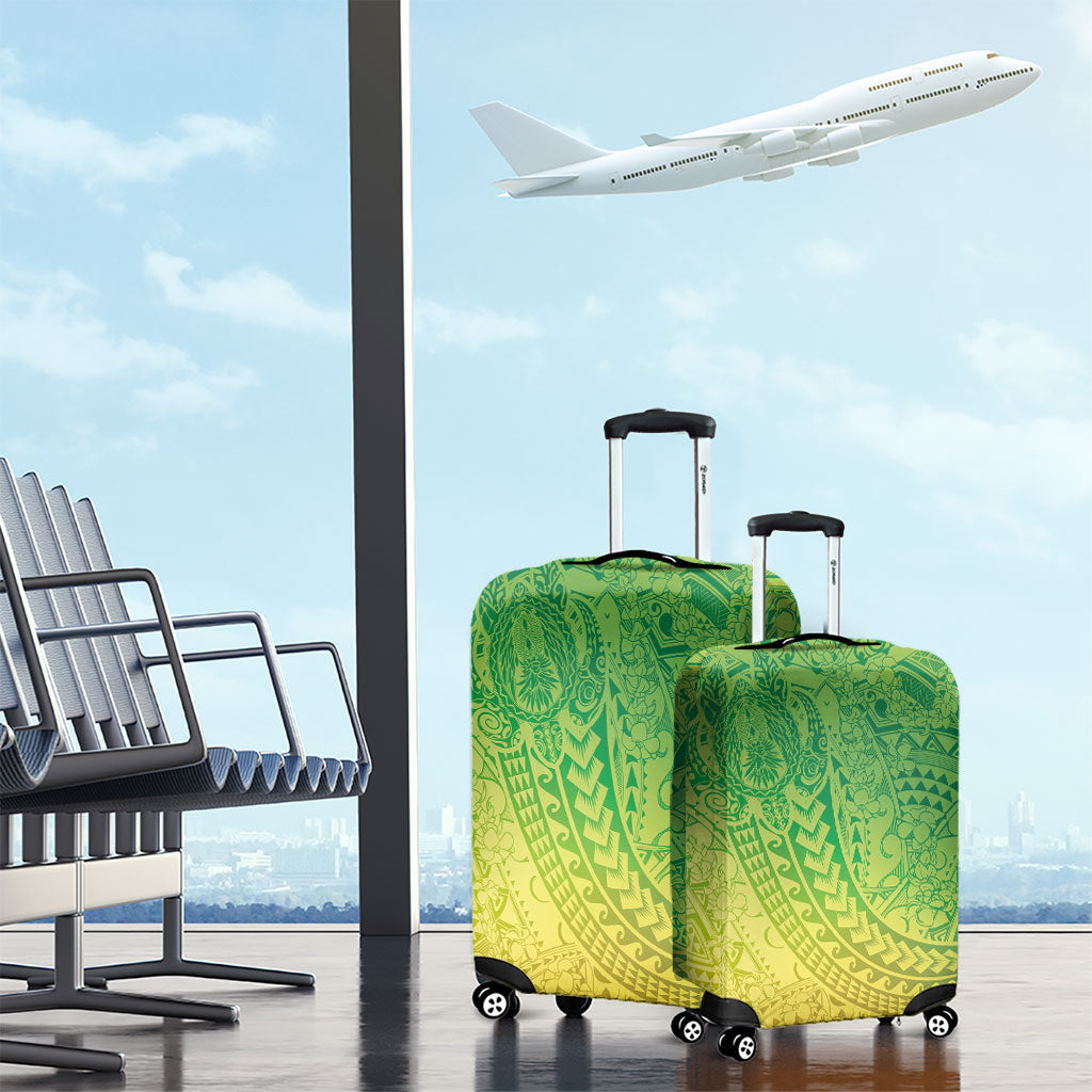Hawaiian Turtles and Leis Luggage Cover Tribal Kakau Pattern Fresh Summer Vibe LT03 - Polynesian Pride