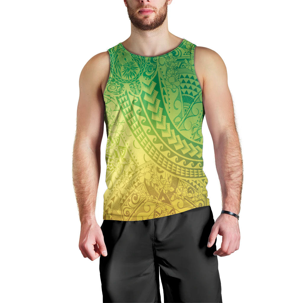 Hawaiian Turtles and Leis Men Tank Top Tribal Kakau Pattern Fresh Summer Vibe LT03 - Polynesian Pride