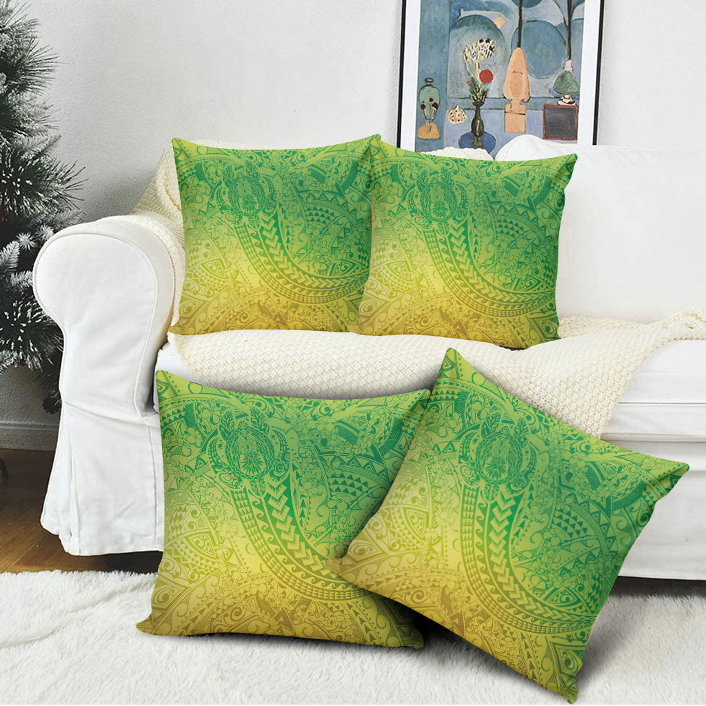 Hawaiian Turtles and Leis Pillow Cover Tribal Kakau Pattern Fresh Summer Vibe LT03 - Polynesian Pride