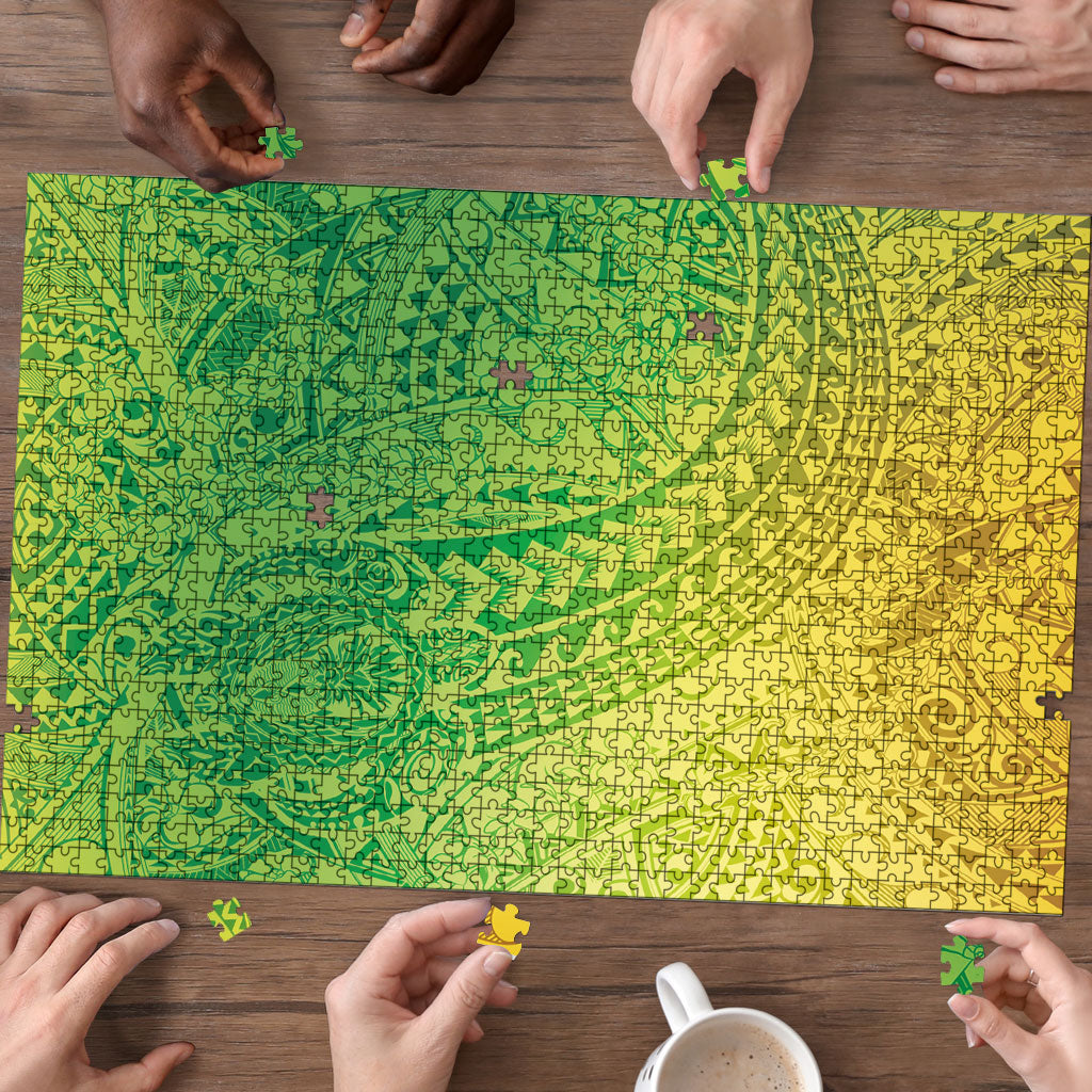 Hawaiian Turtles and Leis Puzzle Tribal Kakau Pattern Fresh Summer Vibe LT03 - Polynesian Pride