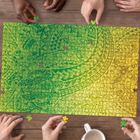 Hawaiian Turtles and Leis Puzzle Tribal Kakau Pattern Fresh Summer Vibe LT03 - Polynesian Pride