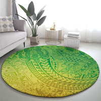 Hawaiian Turtles and Leis Round Carpet Tribal Kakau Pattern Fresh Summer Vibe LT03 - Polynesian Pride