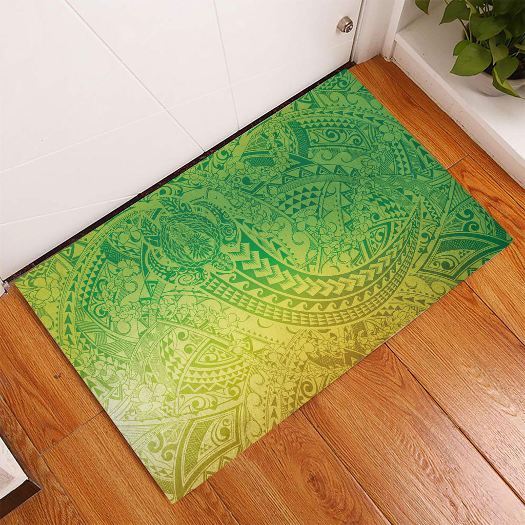 Hawaiian Turtles and Leis Rubber Doormat Tribal Kakau Pattern Fresh Summer Vibe LT03 - Polynesian Pride