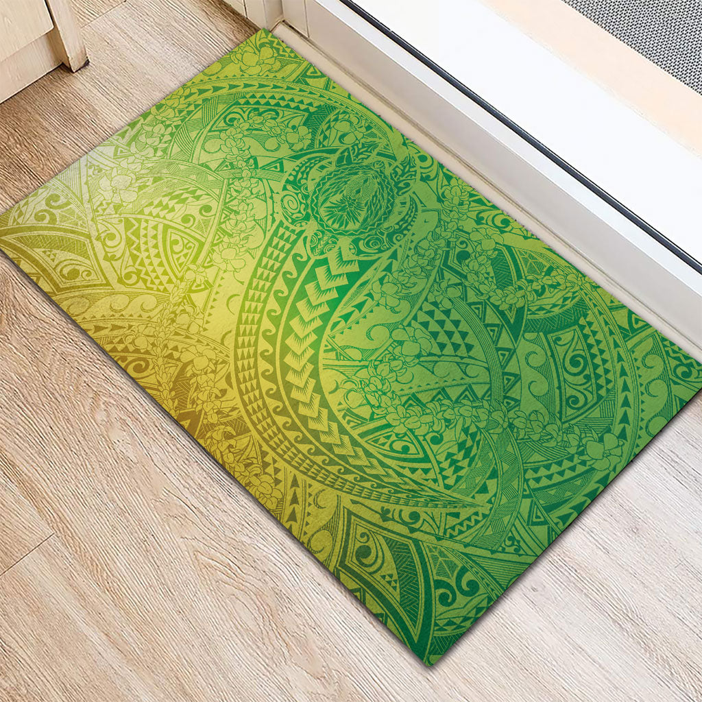 Hawaiian Turtles and Leis Rubber Doormat Tribal Kakau Pattern Fresh Summer Vibe LT03 - Polynesian Pride