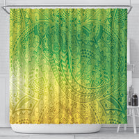Hawaiian Turtles and Leis Shower Curtain Tribal Kakau Pattern Fresh Summer Vibe LT03 - Polynesian Pride