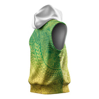 Hawaiian Turtles and Leis Sleeveless Hoodie Tribal Kakau Pattern Fresh Summer Vibe LT03 - Polynesian Pride