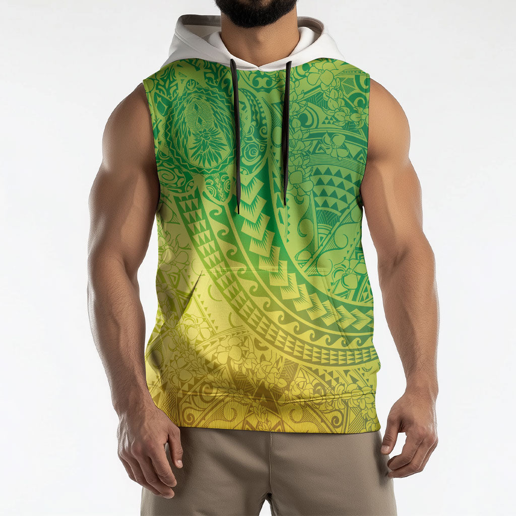 Hawaiian Turtles and Leis Sleeveless Hoodie Tribal Kakau Pattern Fresh Summer Vibe LT03 - Polynesian Pride