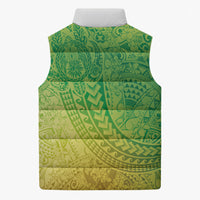 Hawaiian Turtles and Leis Sleeveless Puffer Jacket Tribal Kakau Pattern Fresh Summer Vibe LT03 - Polynesian Pride