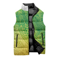 Hawaiian Turtles and Leis Sleeveless Puffer Jacket Tribal Kakau Pattern Fresh Summer Vibe LT03 - Polynesian Pride