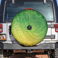 Hawaiian Turtles and Leis Spare Tire Cover Tribal Kakau Pattern Fresh Summer Vibe LT03 Green - Polynesian Pride
