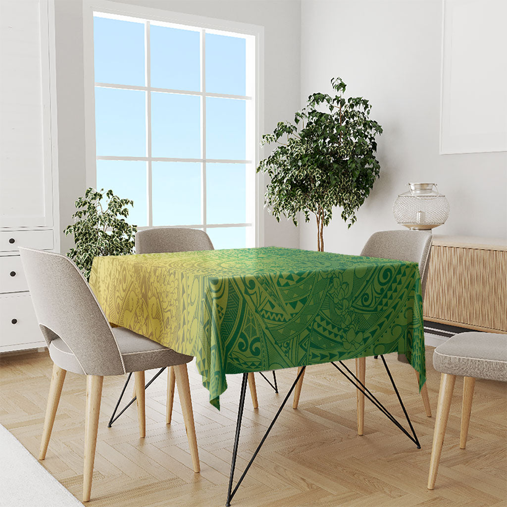Hawaiian Turtles and Leis Tablecloth Tribal Kakau Pattern Fresh Summer Vibe LT03 - Polynesian Pride
