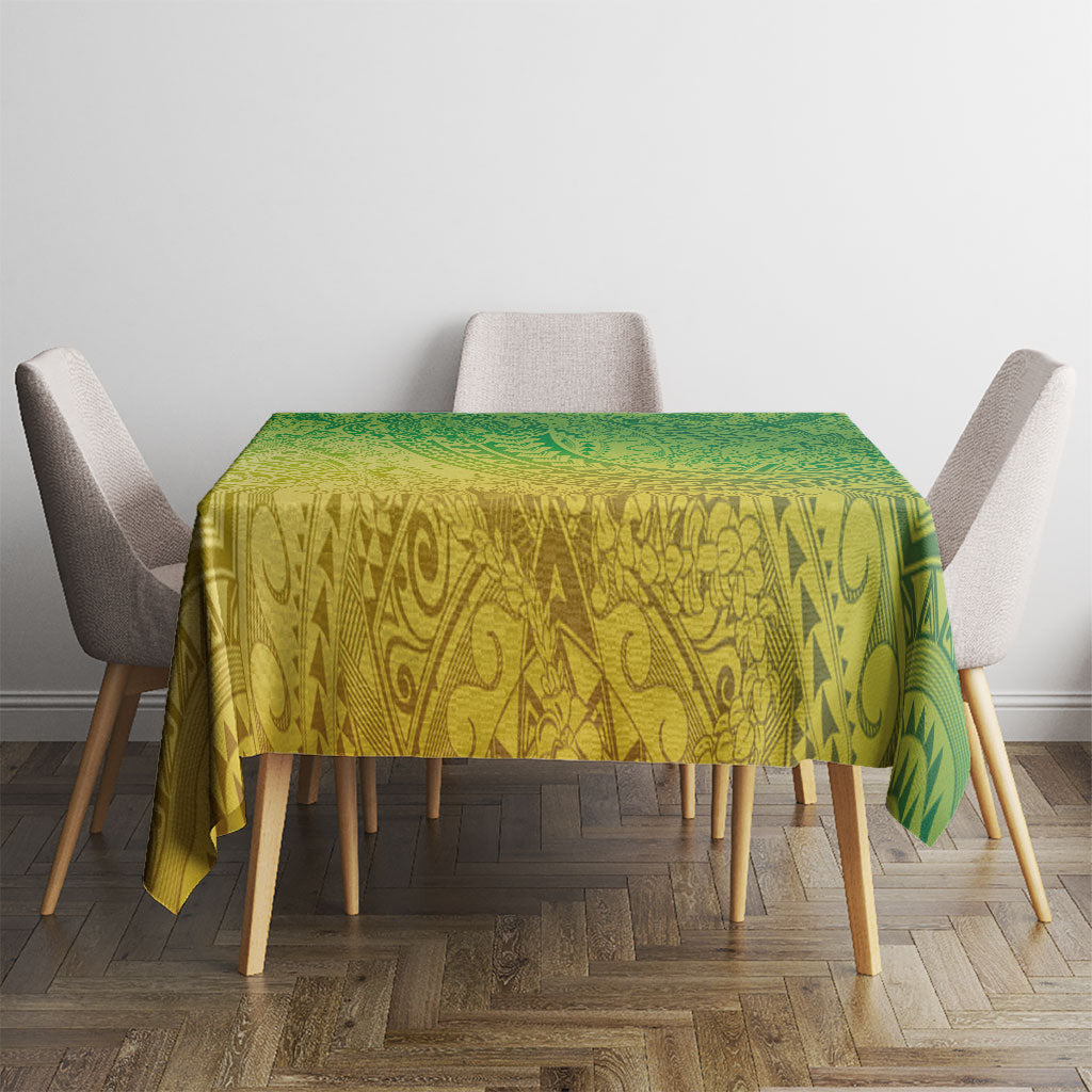 Hawaiian Turtles and Leis Tablecloth Tribal Kakau Pattern Fresh Summer Vibe LT03 - Polynesian Pride