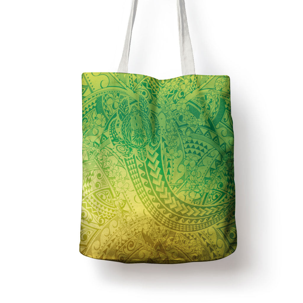 Hawaiian Turtles and Leis Tote Bag Tribal Kakau Pattern Fresh Summer Vibe LT03 - Polynesian Pride