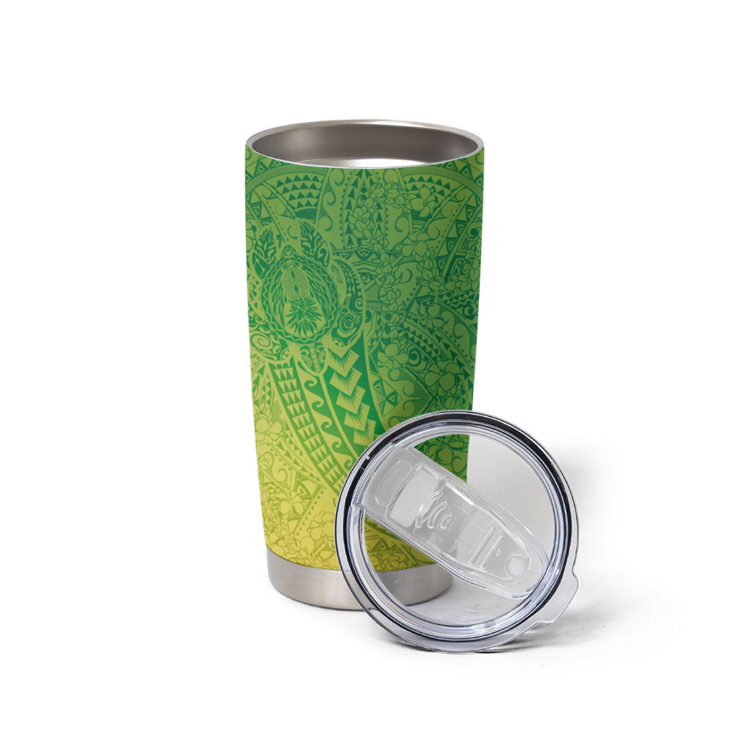 Hawaiian Turtles and Leis Tumbler Cup Tribal Kakau Pattern Fresh Summer Vibe LT03 - Polynesian Pride