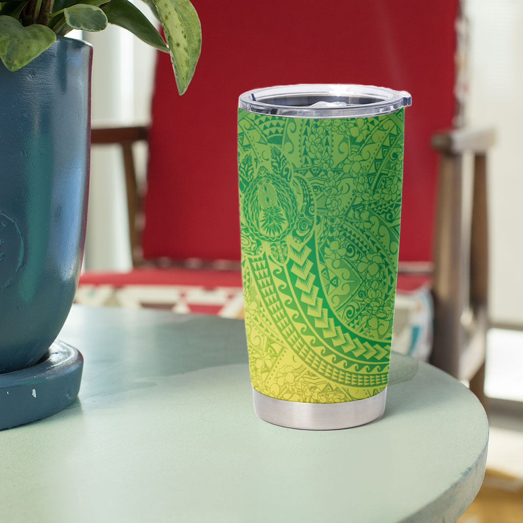 Hawaiian Turtles and Leis Tumbler Cup Tribal Kakau Pattern Fresh Summer Vibe LT03 - Polynesian Pride
