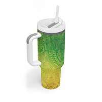 Hawaiian Turtles and Leis Tumbler With Handle Tribal Kakau Pattern Fresh Summer Vibe LT03 - Polynesian Pride