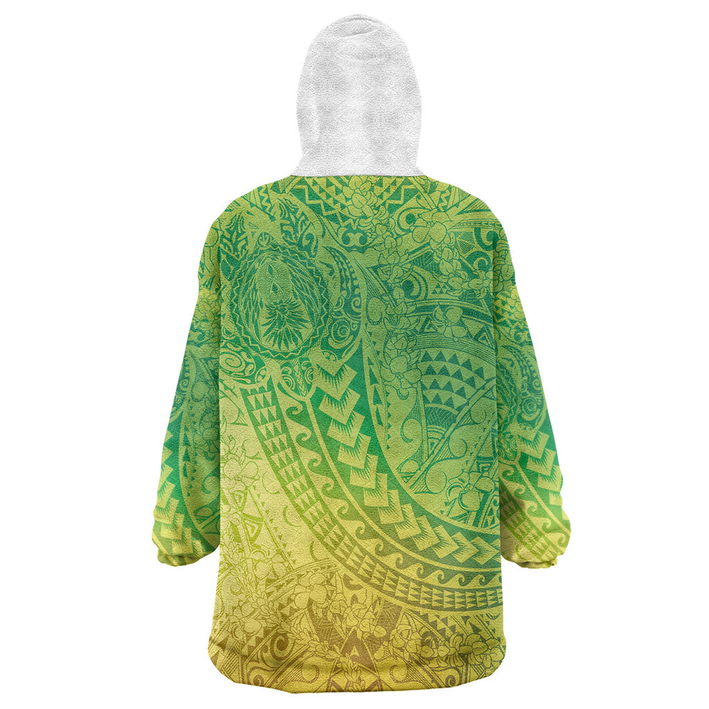 Hawaiian Turtles and Leis Wearable Blanket Hoodie Tribal Kakau Pattern Fresh Summer Vibe LT03 - Polynesian Pride