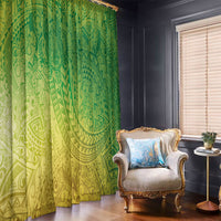 Hawaiian Turtles and Leis Window Curtain Tribal Kakau Pattern Fresh Summer Vibe LT03 - Polynesian Pride