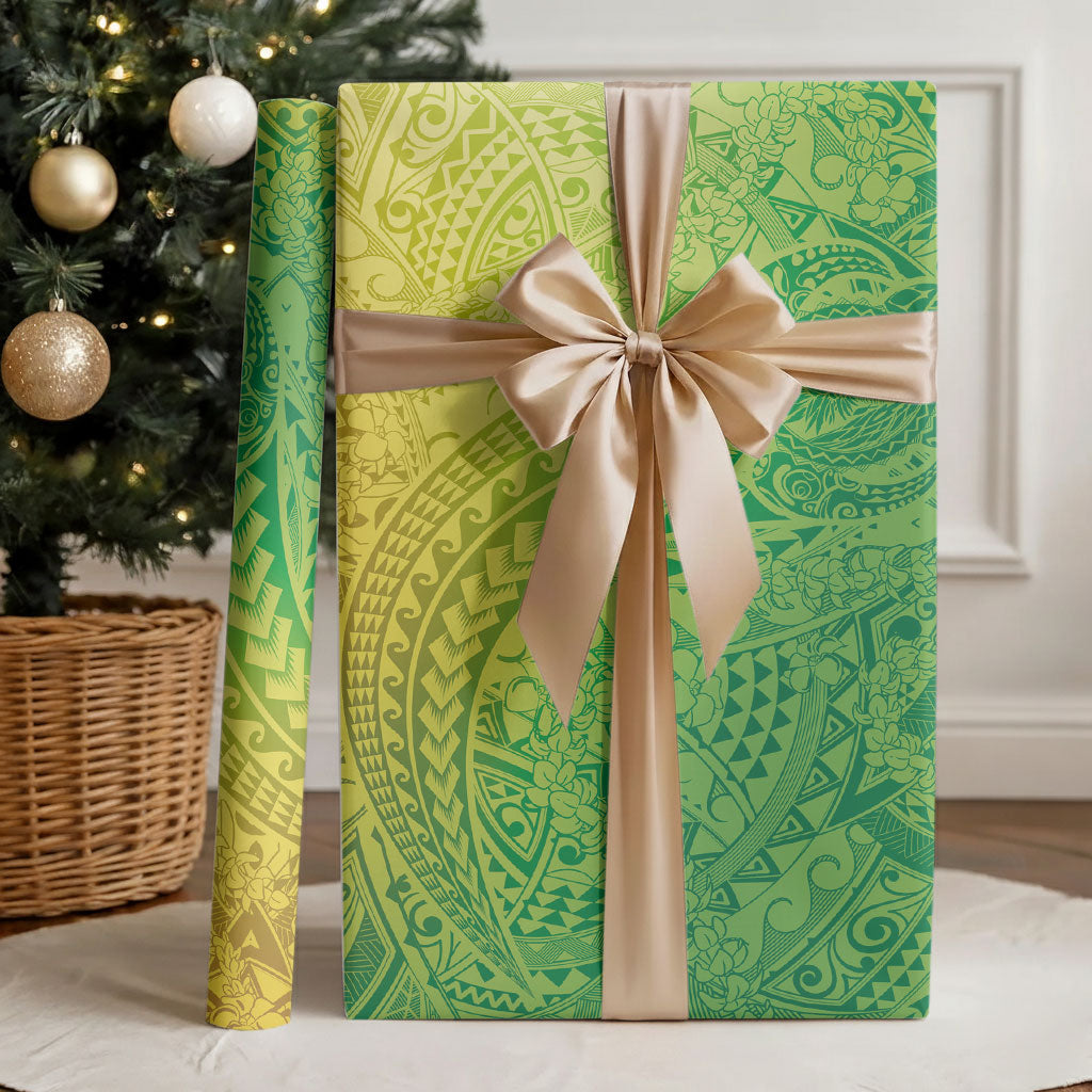 Hawaiian Turtles and Leis Wrapping Paper Tribal Kakau Pattern Fresh Summer Vibe LT03 - Polynesian Pride