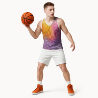 Hawaiian Turtles and Leis Basketball Jersey Tribal Kakau Pattern Magical Rainbow Sky LT03 - Polynesian Pride