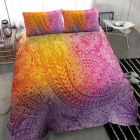 Hawaiian Turtles and Leis Bedding Set Tribal Kakau Pattern Magical Rainbow Sky LT03 - Polynesian Pride
