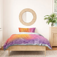 Hawaiian Turtles and Leis Bedding Set Tribal Kakau Pattern Magical Rainbow Sky LT03 - Polynesian Pride