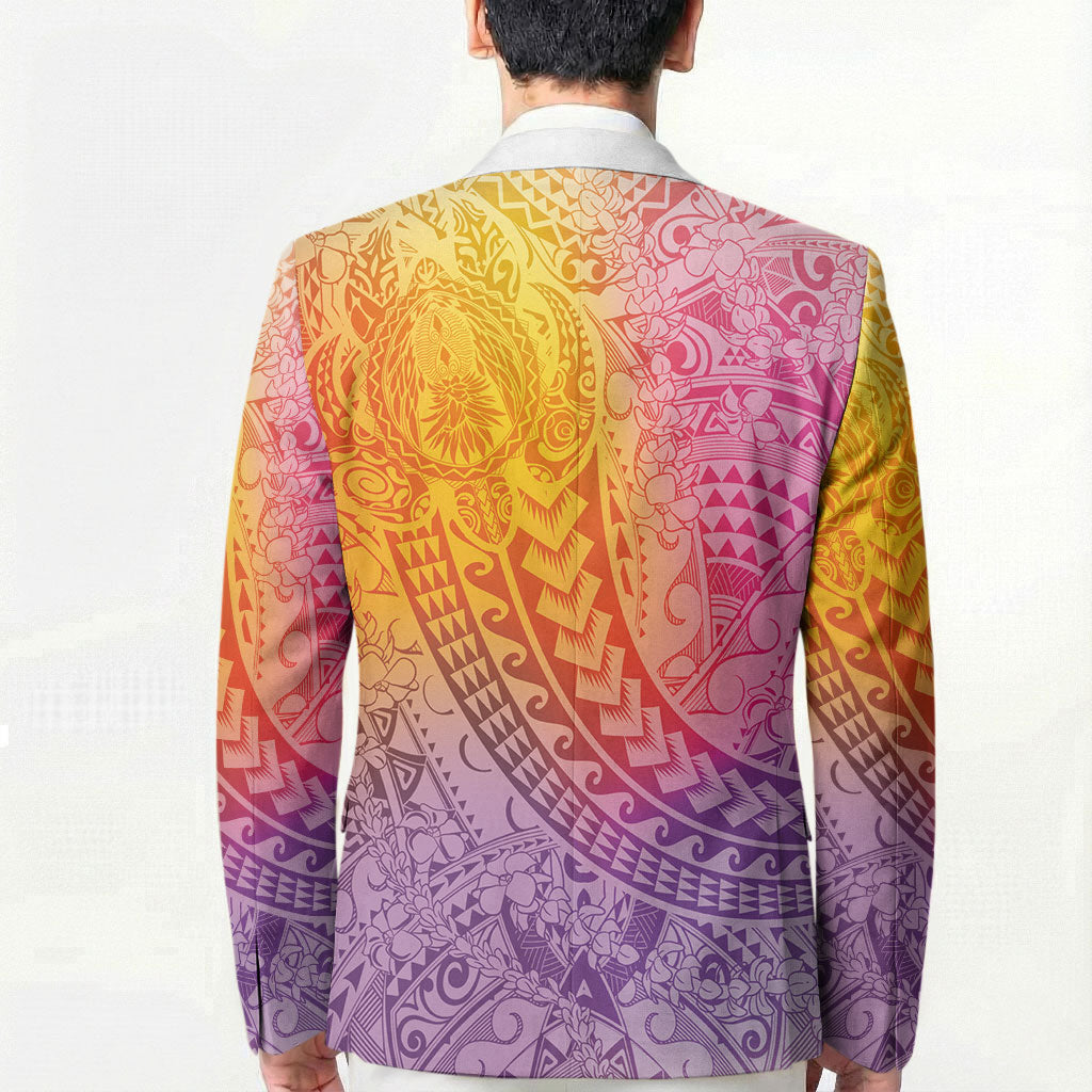 Hawaiian Turtles and Leis Blazer Tribal Kakau Pattern Magical Rainbow Sky LT03 - Polynesian Pride