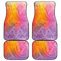 Hawaiian Turtles and Leis Car Mats Tribal Kakau Pattern Magical Rainbow Sky LT03 - Polynesian Pride