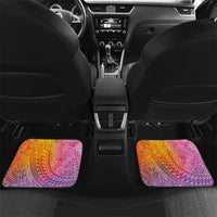 Hawaiian Turtles and Leis Car Mats Tribal Kakau Pattern Magical Rainbow Sky LT03 Set 2pcs - Back Multicolor - Polynesian Pride