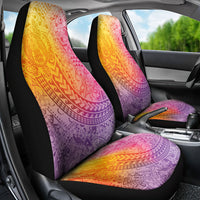 Hawaiian Turtles and Leis Car Seat Cover Tribal Kakau Pattern Magical Rainbow Sky LT03 - Polynesian Pride