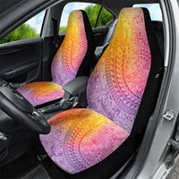 Hawaiian Turtles and Leis Car Seat Cover Tribal Kakau Pattern Magical Rainbow Sky LT03 - Polynesian Pride
