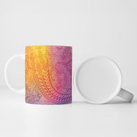 Hawaiian Turtles and Leis Ceramic Mug Tribal Kakau Pattern Magical Rainbow Sky LT03 - Polynesian Pride
