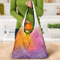 Hawaiian Turtles and Leis Grocery Bag Tribal Kakau Pattern Magical Rainbow Sky LT03 - Polynesian Pride