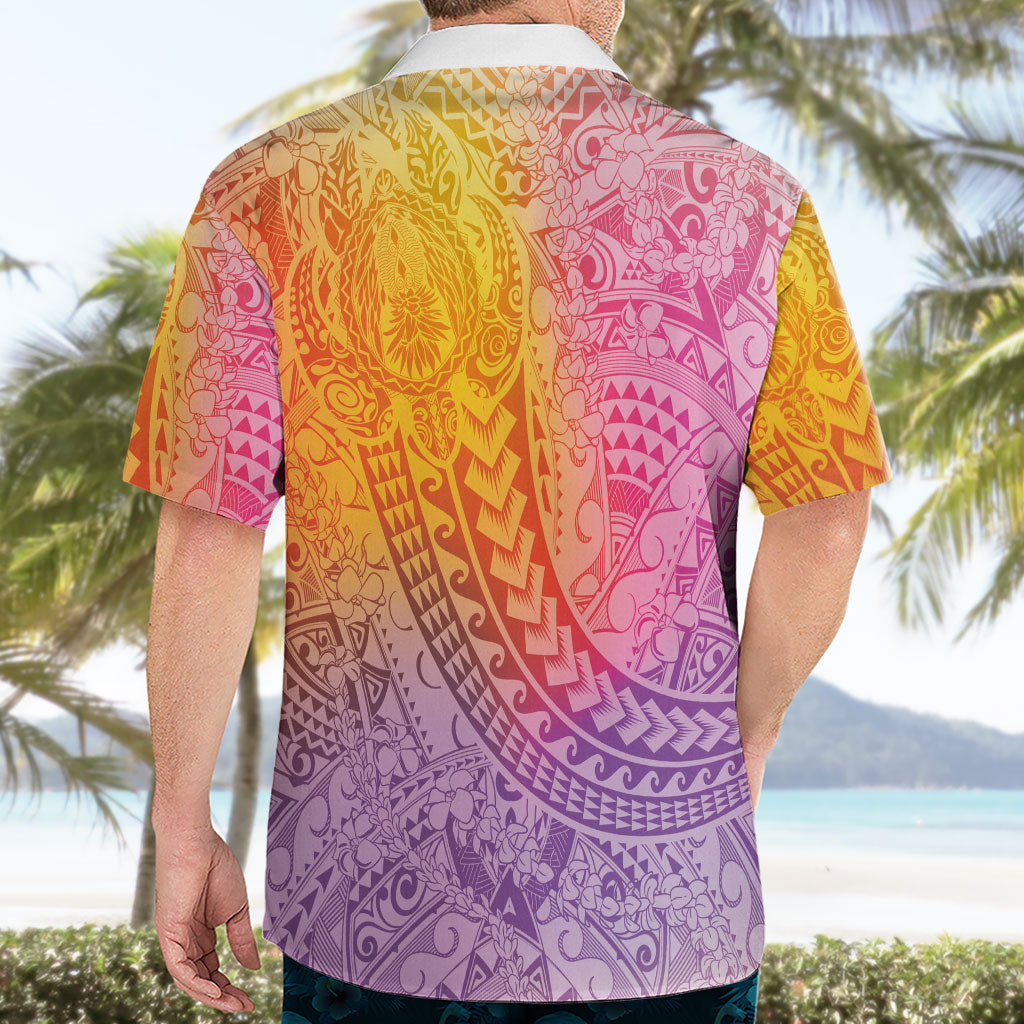 Hawaiian Turtles and Leis Hawaiian Shirt Tribal Kakau Pattern Magical Rainbow Sky LT03 - Polynesian Pride