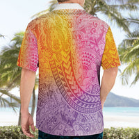 Hawaiian Turtles and Leis Hawaiian Shirt Tribal Kakau Pattern Magical Rainbow Sky LT03 - Polynesian Pride