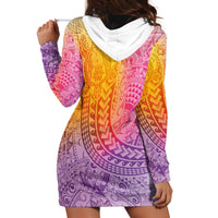 Hawaiian Turtles and Leis Hoodie Dress Tribal Kakau Pattern Magical Rainbow Sky LT03 - Polynesian Pride