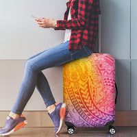 Hawaiian Turtles and Leis Luggage Cover Tribal Kakau Pattern Magical Rainbow Sky LT03 - Polynesian Pride