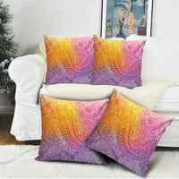 Hawaiian Turtles and Leis Pillow Cover Tribal Kakau Pattern Magical Rainbow Sky LT03 - Polynesian Pride
