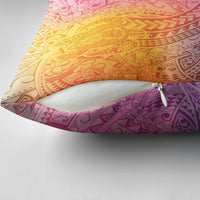 Hawaiian Turtles and Leis Pillow Cover Tribal Kakau Pattern Magical Rainbow Sky LT03 - Polynesian Pride