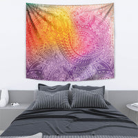Hawaiian Turtles and Leis Tapestry Tribal Kakau Pattern Magical Rainbow Sky LT03 - Polynesian Pride