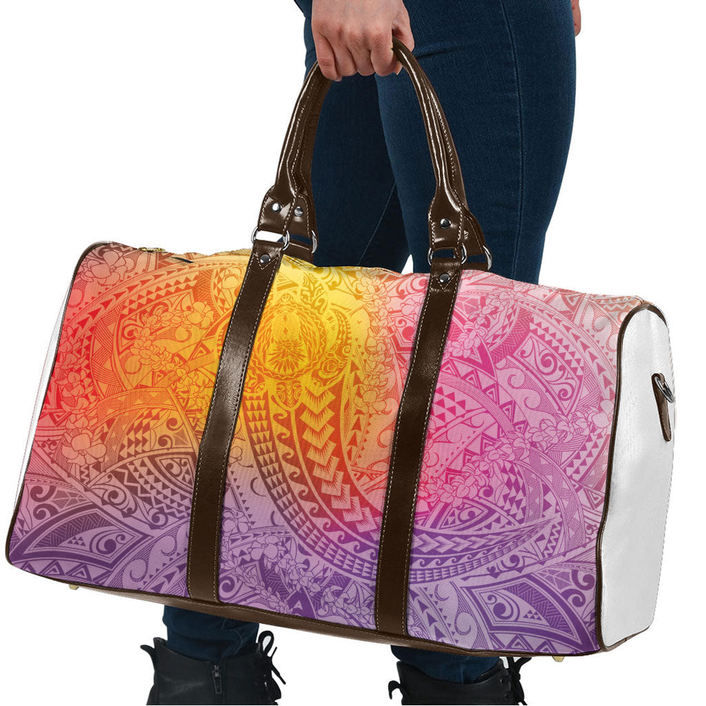 Hawaiian Turtles and Leis Travel Bag Tribal Kakau Pattern Magical Rainbow Sky LT03 - Polynesian Pride
