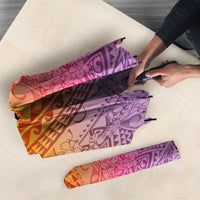 Hawaiian Turtles and Leis Umbrella Tribal Kakau Pattern Magical Rainbow Sky LT03 - Polynesian Pride