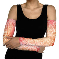 Hawaiian Turtles and Leis Arm Sleeves Tribal Kakau Pattern Peach Fuzz Color LT03 - Polynesian Pride