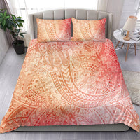 Hawaiian Turtles and Leis Bedding Set Tribal Kakau Pattern Peach Fuzz Color LT03 - Polynesian Pride