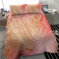 Hawaiian Turtles and Leis Bedding Set Tribal Kakau Pattern Peach Fuzz Color LT03 - Polynesian Pride