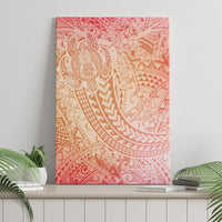 Hawaiian Turtles and Leis Canvas Wall Art Tribal Kakau Pattern Peach Fuzz Color LT03 - Polynesian Pride